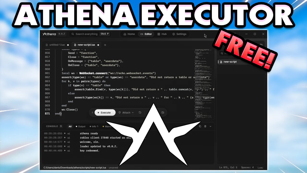 [NEW] ATHENA FREE EXECUTOR, IS IT THE BEST? thumbnail